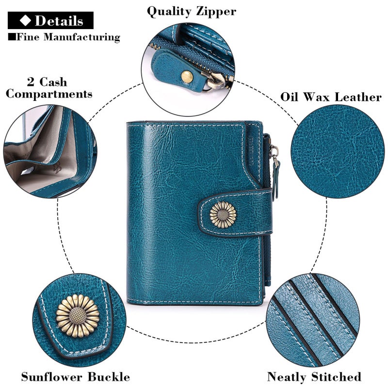 FALAN MULE Small Wallet for Women Leather Bifold Compact Small Womens Wallet with RFID Blocking - Image 5